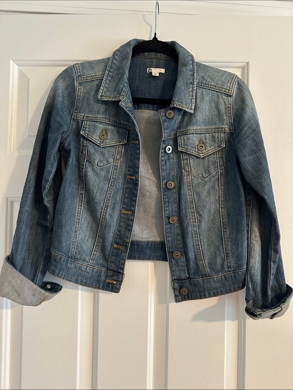 BP Women's Blue Denim Jacket - Classic Button-Up Trucker Style XS